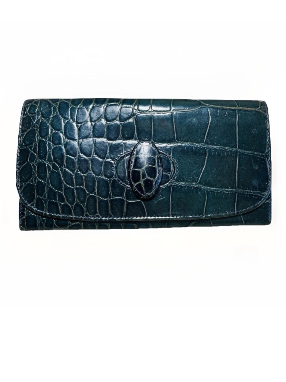 Furla Croc Embossed Leather Clutch Wallet